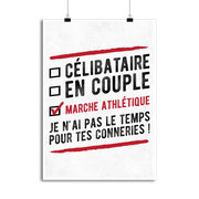 Affiche célibataire en couple marche athlétique