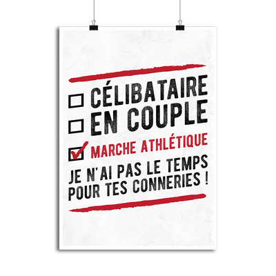 Affiche célibataire en couple marche athlétique