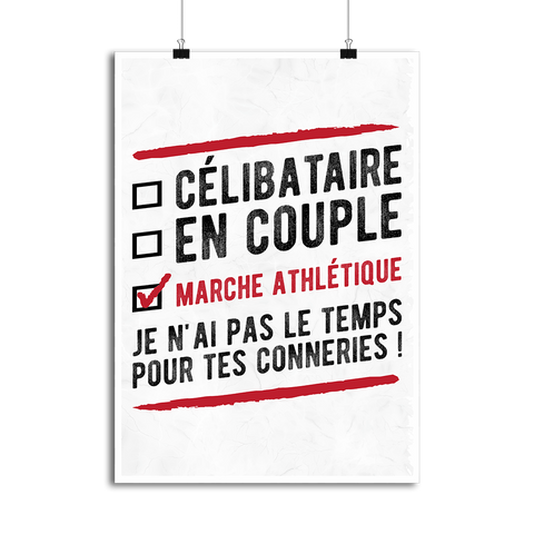 Affiche célibataire en couple marche athlétique