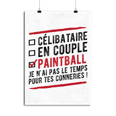 Affiche célibataire en couple paintball