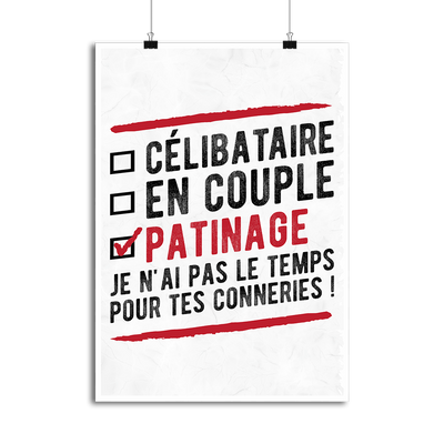 Affiche célibataire en couple patinage