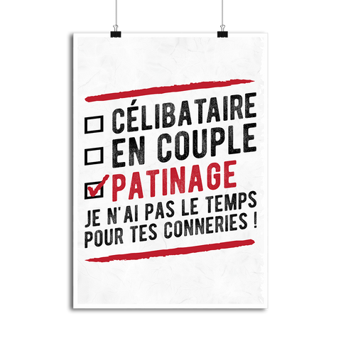 Affiche célibataire en couple patinage