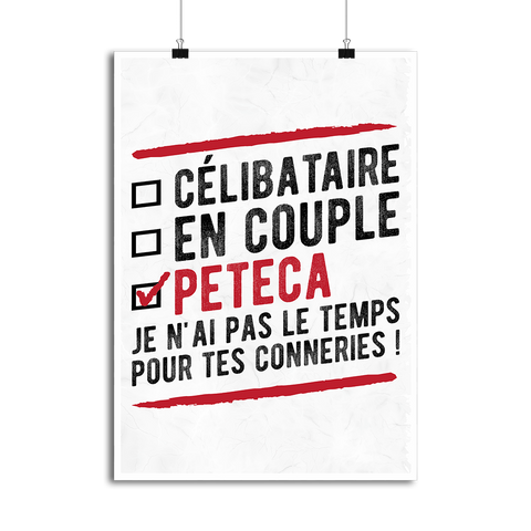 Affiche célibataire en couple peteca