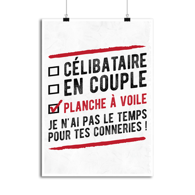 Affiche célibataire en couple planche à voile