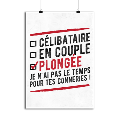 Affiche célibataire en couple plongée