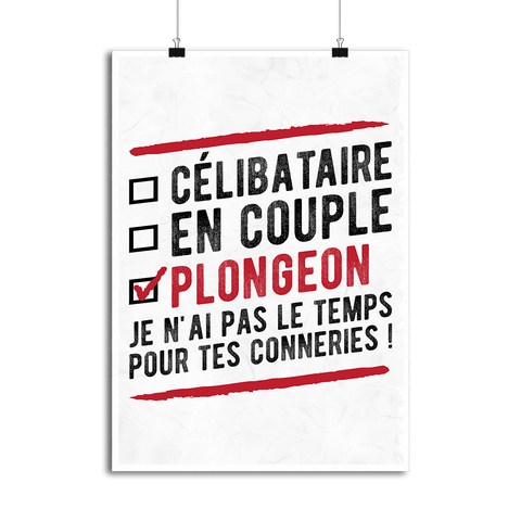 Affiche célibataire en couple plongeon