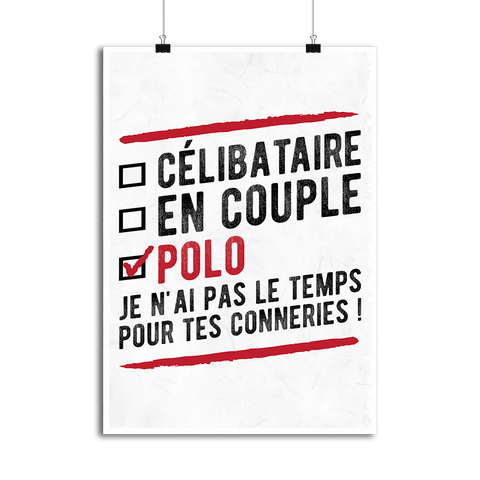 Affiche célibataire en couple polo