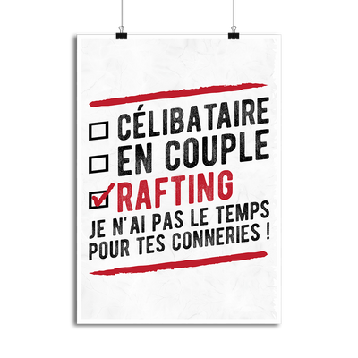 Affiche célibataire en couple rafting