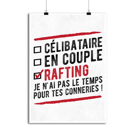 Affiche célibataire en couple rafting