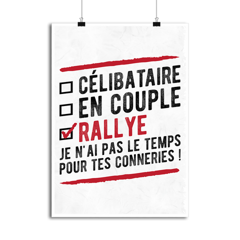 Affiche célibataire en couple rallye