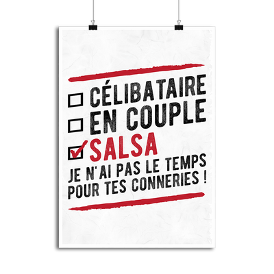 Affiche célibataire en couple salsa