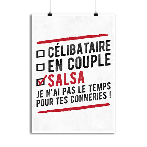 Affiche célibataire en couple salsa