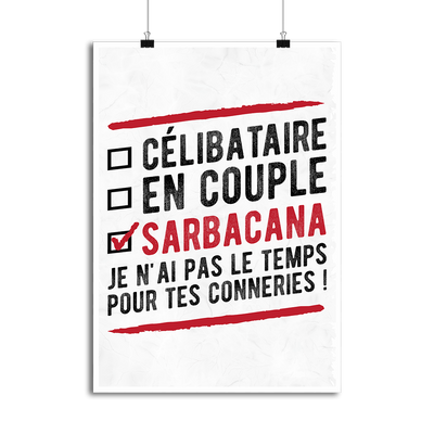 Affiche célibataire en couple sarbacana