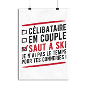 Affiche célibataire en couple saut à ski