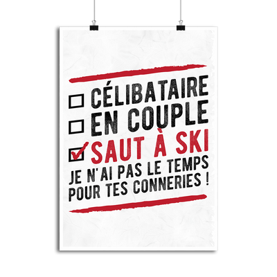 Affiche célibataire en couple saut à ski