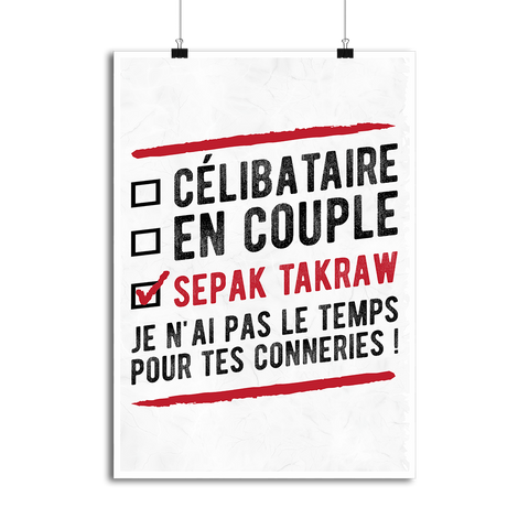 Affiche célibataire en couple sepak takraw