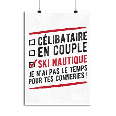 Affiche célibataire en couple ski nautique