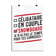 Affiche célibataire en couple snowboard