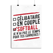 Affiche célibataire en couple softball