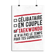 Affiche célibataire en couple taekwondo
