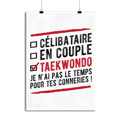 Affiche célibataire en couple taekwondo