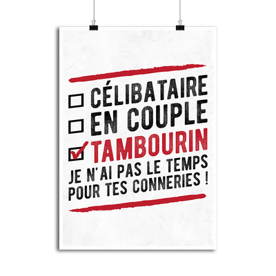 Affiche célibataire en couple tambourin