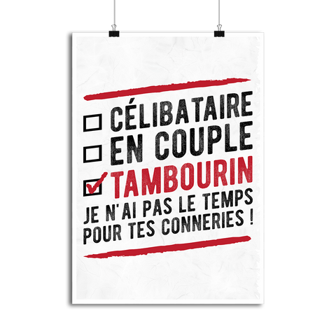 Affiche célibataire en couple tambourin