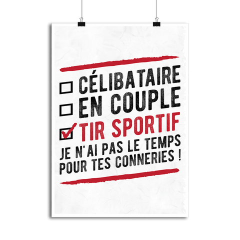 Affiche célibataire en couple tir sportif