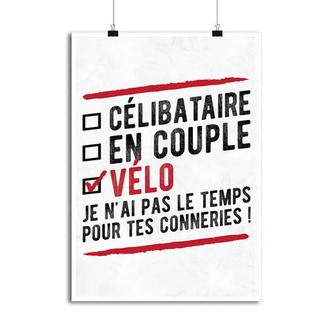 Affiche célibataire en couple vélo