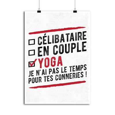 Affiche célibataire en couple yoga