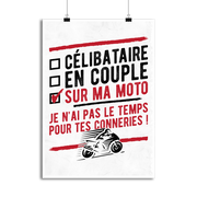Affiche célibataire sur ma moto