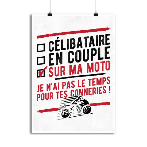 Affiche célibataire sur ma moto