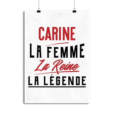 Affiche carine la femme la reine la légende