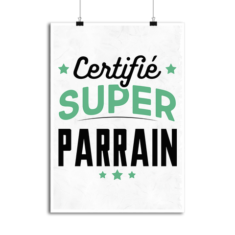 Affiche certifié super parrain