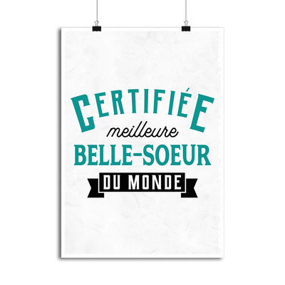 Affiche certifiée meilleure belle-soeur