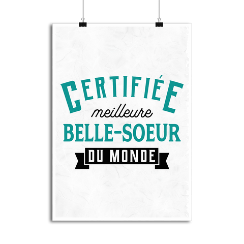 Affiche certifiée meilleure belle-soeur