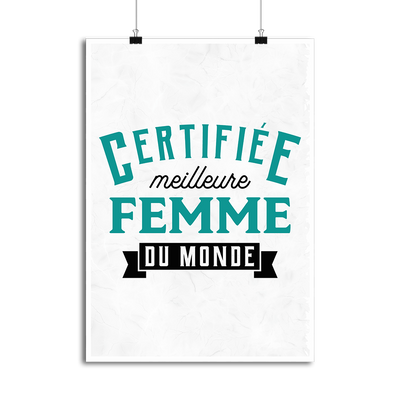 Affiche certifiée meilleure femme