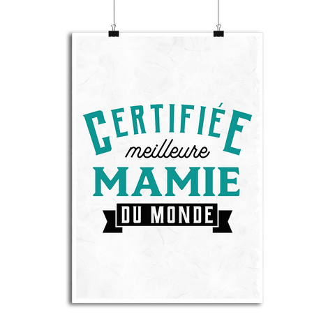 Affiche certifiée meilleure mamie