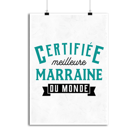 Affiche certifiée meilleure marraine