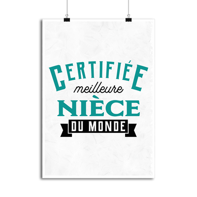 Affiche certifiée meilleure nièce