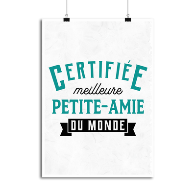 Affiche certifiée meilleure petite-amie