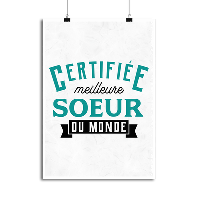 Affiche certifiée meilleure soeur