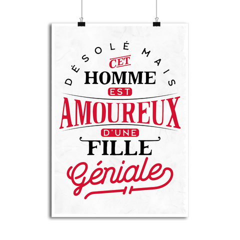 Affiche cet homme est amoureux d'une fille géniale