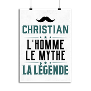 Affiche christian l'homme le mythe la légende
