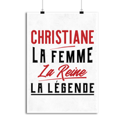 Affiche christiane la femme la reine la légende