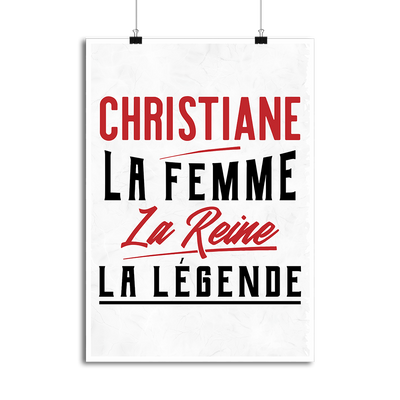 Affiche christiane la femme la reine la légende