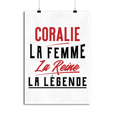 Affiche coralie la femme la reine la légende