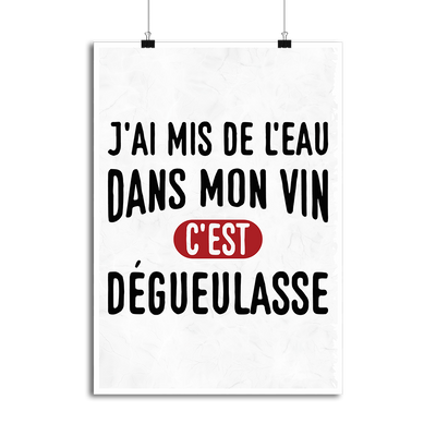 Affiche de l'eau dans mon vin