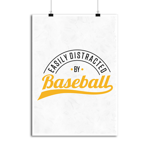 Affiche easily distracted by baseball
