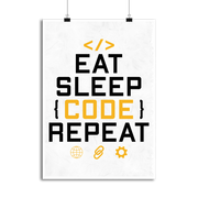 Affiche eat sleep code repeat